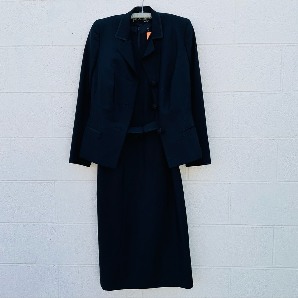 VINTAGE CUSTOM VALENTINA OF SAN FRANCISCO DRESS & JACKET SET SZ L